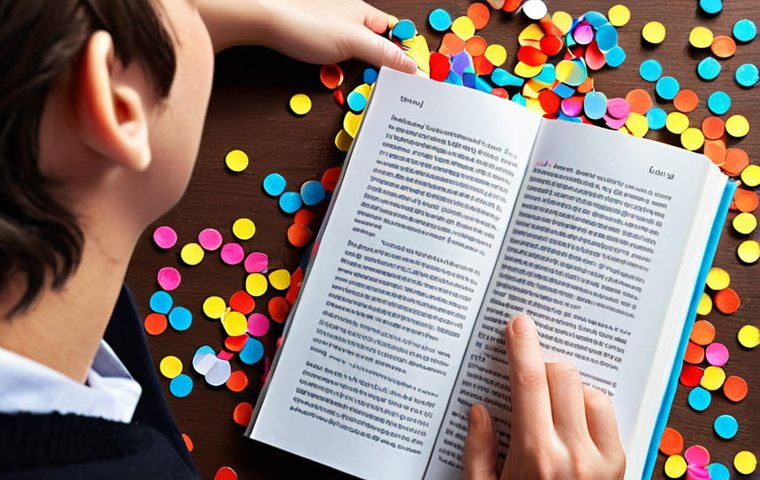**
A person happily achieving a small goal, like finishing a page of a book, with a celebratory element like confetti or a small reward. The scene should convey a sense of accomplishment and positive reinforcement.
**